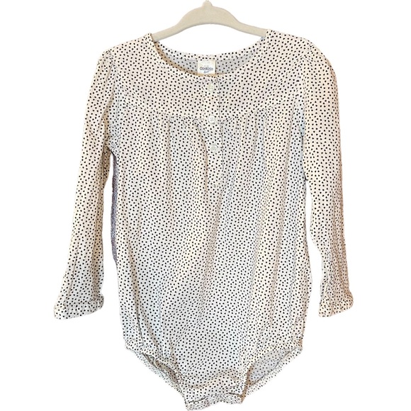 Oshkosh B’gosh Heart Print Blouse Long Sleeve Bodysuit Size 24 months